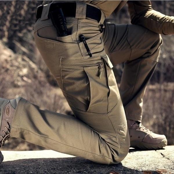 Lucas | Heren Tactical Cargo Broek Meerdere Zakken Verstevigde Naden Ruimvallend - Kaki