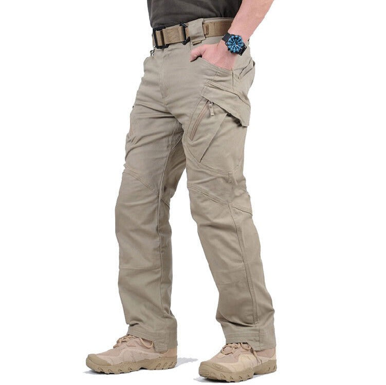Lucas | Heren Tactical Cargo Broek Meerdere Zakken Verstevigde Naden Ruimvallend - Kaki