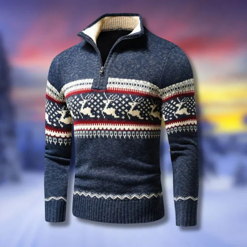 Lucas | Pull de noël pour Femme Coupe Ample Tricot Confortable Festif - Bleu
