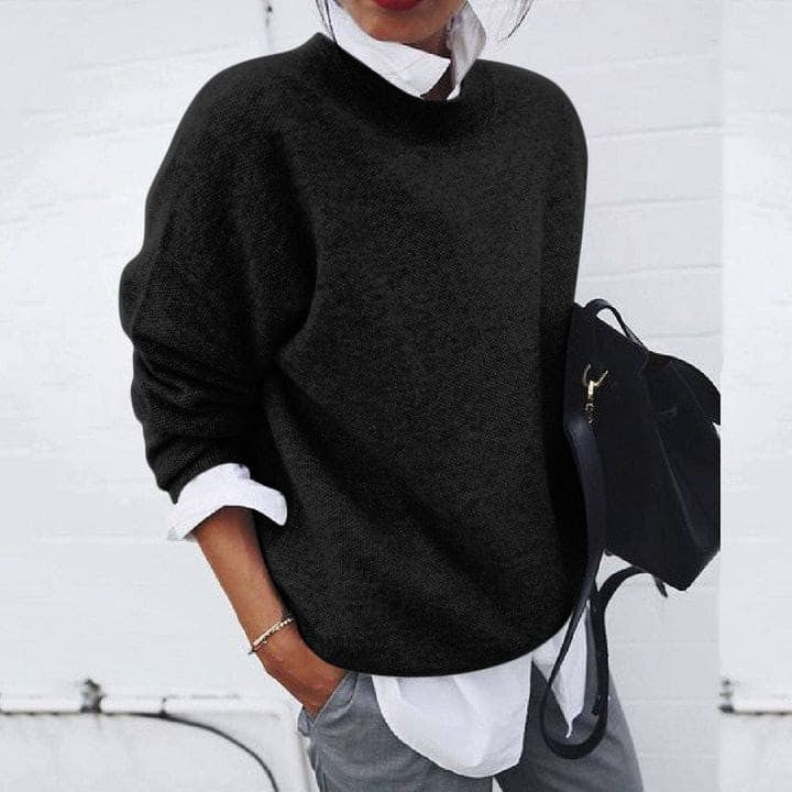 Lucas | Pull pour Femme Coupe Ample Tricot Doux Multicolore - Noir