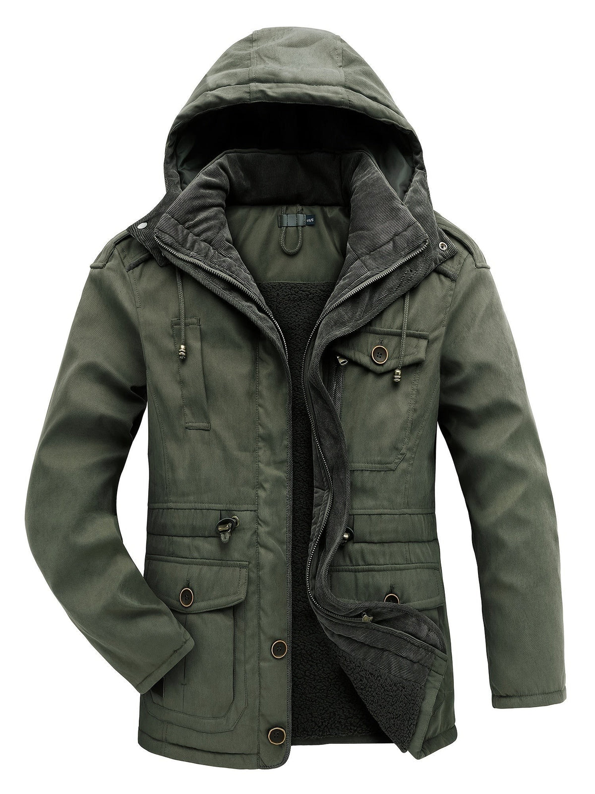 Lucas | Veste Homme Capuche Isolée Décontractée Hiver - Vert