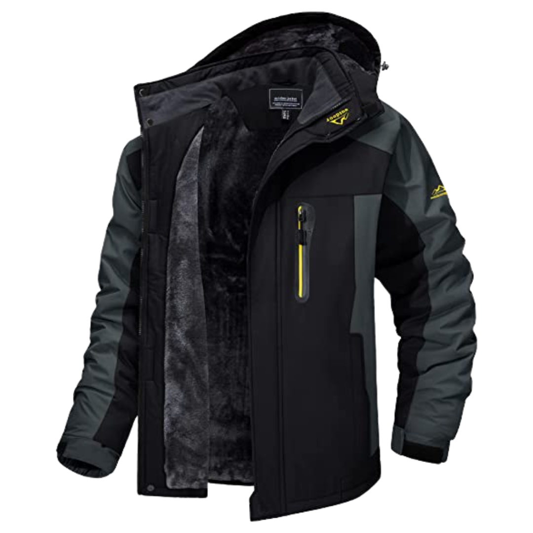 Lucas | Veste Imperméable Coupe Ample Doublure Peluche Poches Multiples pour Femme - Noir