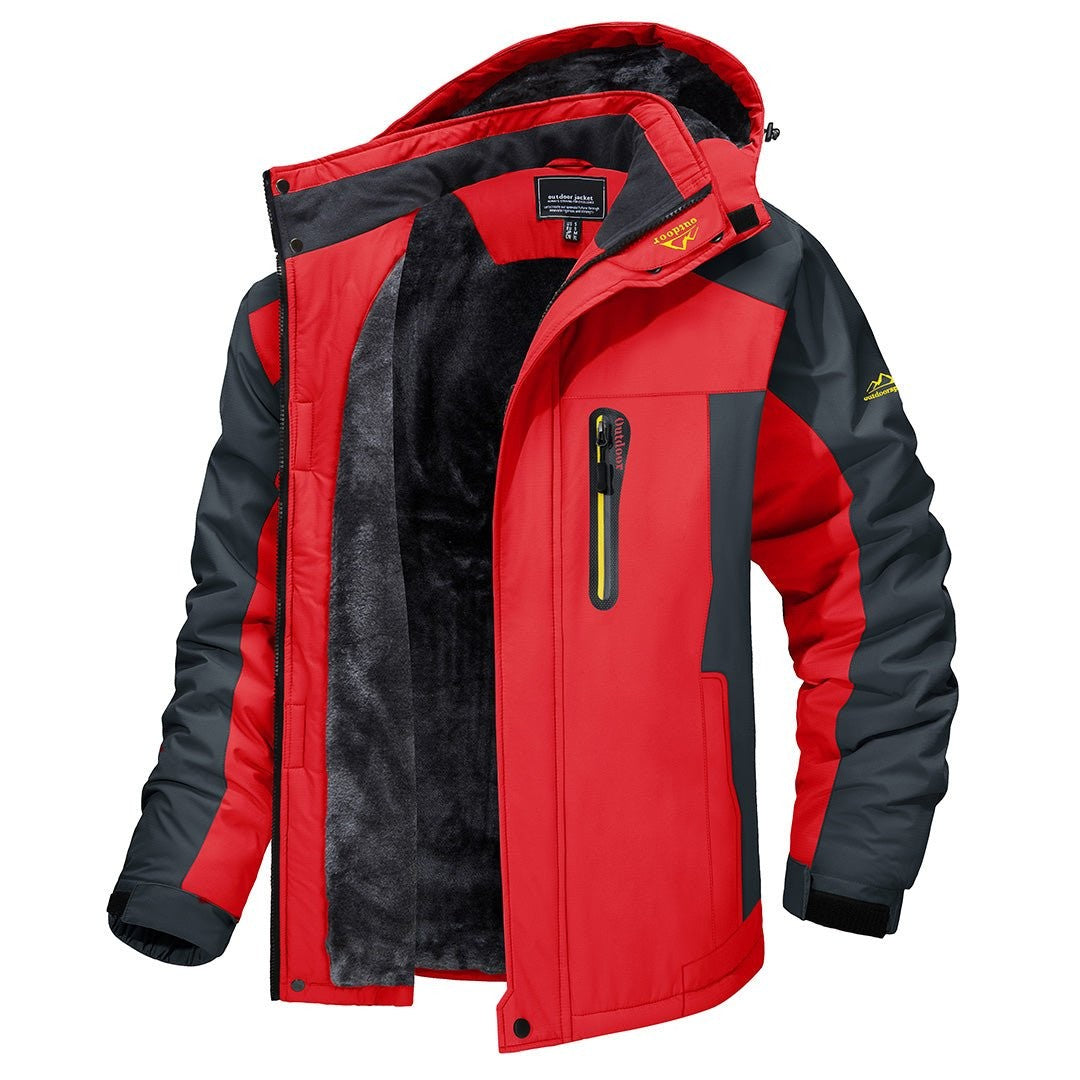 Lucas | Veste Imperméable Coupe Ample Doublure Peluche Poches Multiples pour Femme - Rouge