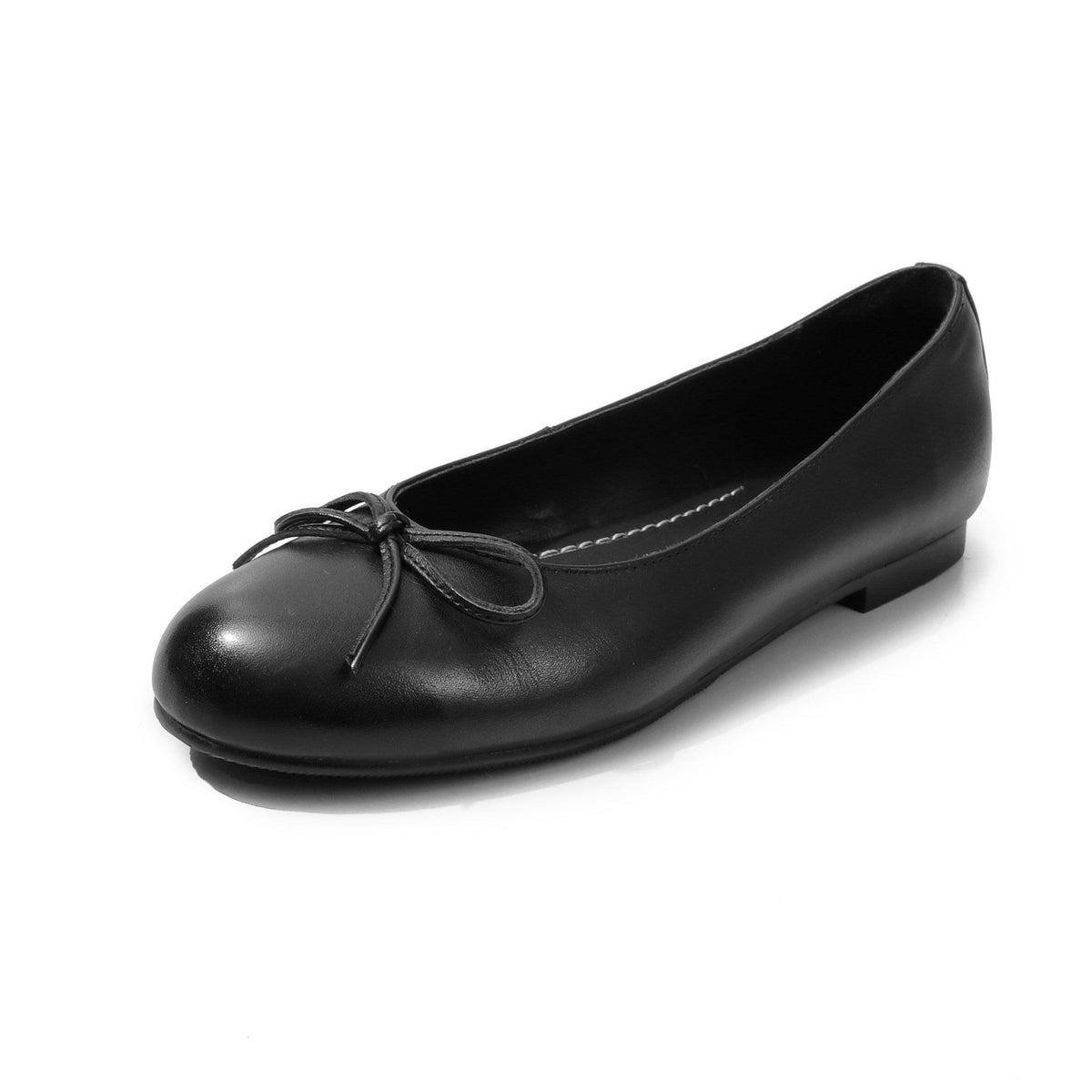 Manon | Ballerines Femme Nœud Bout Rond Slip-On - Noir