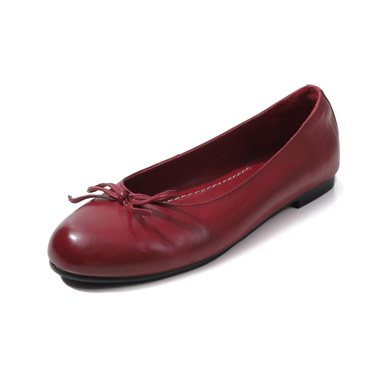 Manon | Ballerines Femme Nœud Bout Rond Slip-On - Rouge