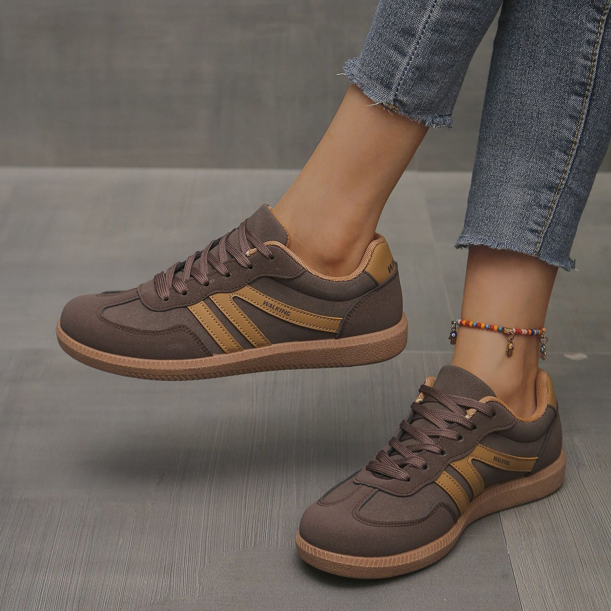 Manon | Chaussures de Marche pour Femme Rembourrées Avant-Pied Large Semelle Flexible - Marron