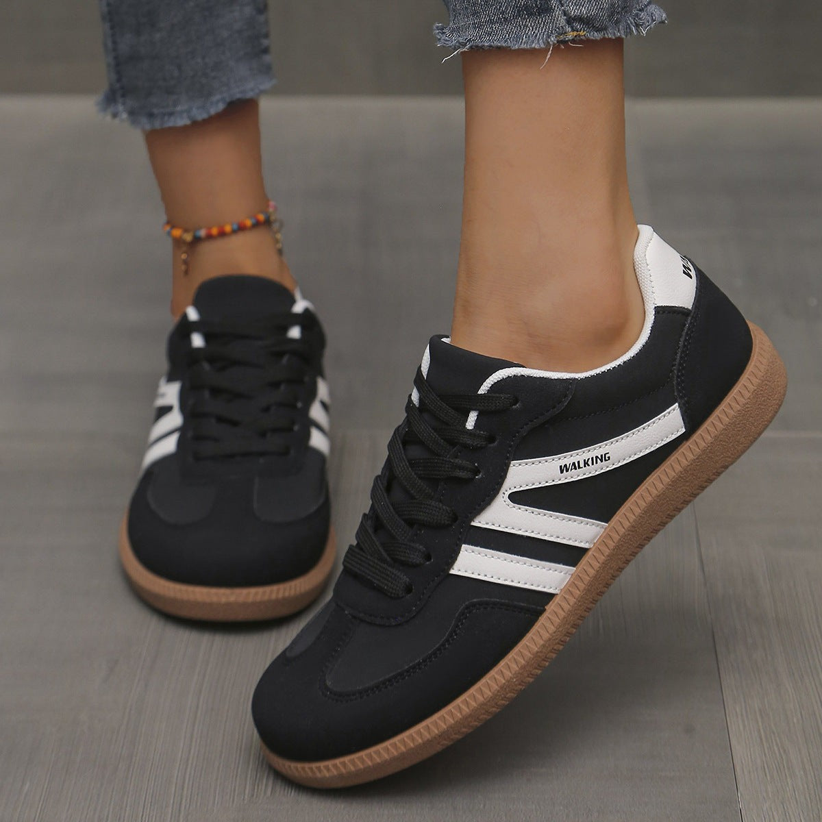 Manon | Chaussures de Marche pour Femme Rembourrées Avant-Pied Large Semelle Flexible - Noir
