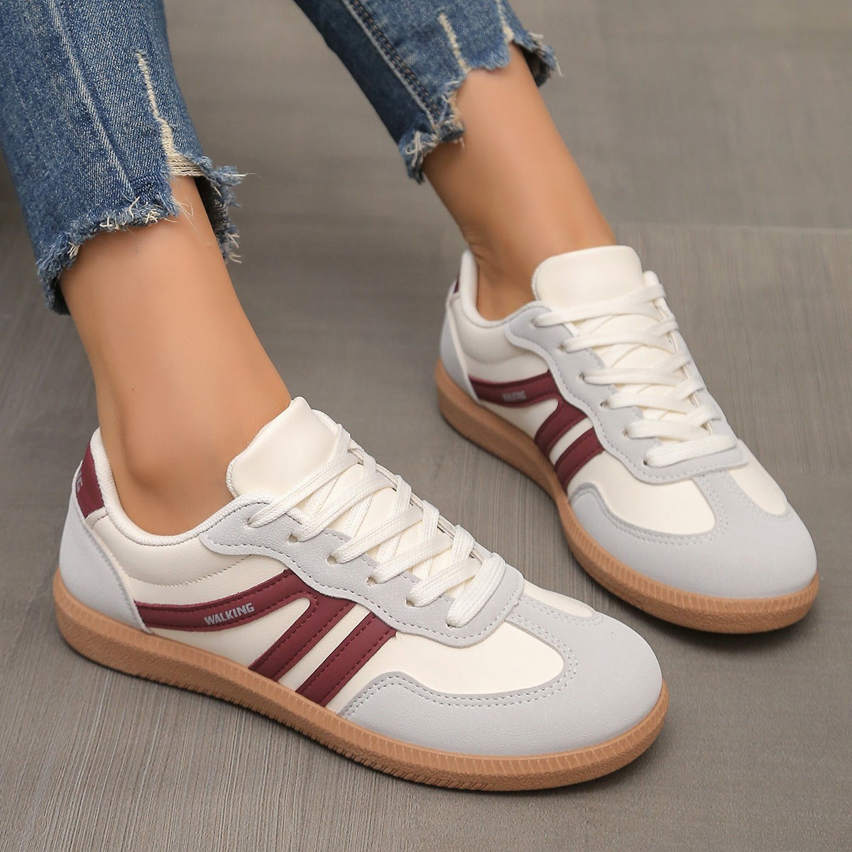Manon | Chaussures de Marche pour Femme Rembourrées Avant-Pied Large Semelle Flexible - Rouge