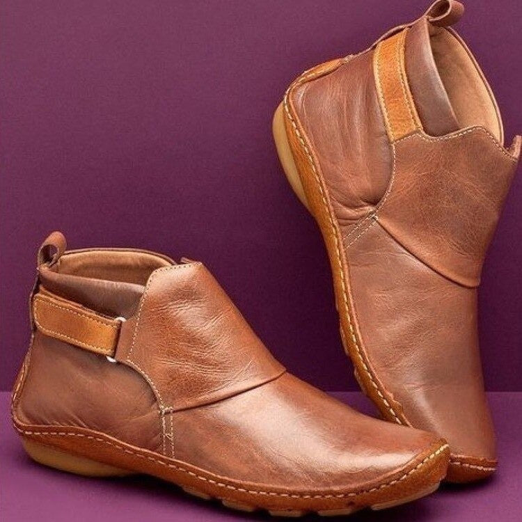 Margaux | Bottines Femme à Soutien Ergonomique Semelle Antidérapante - Marron