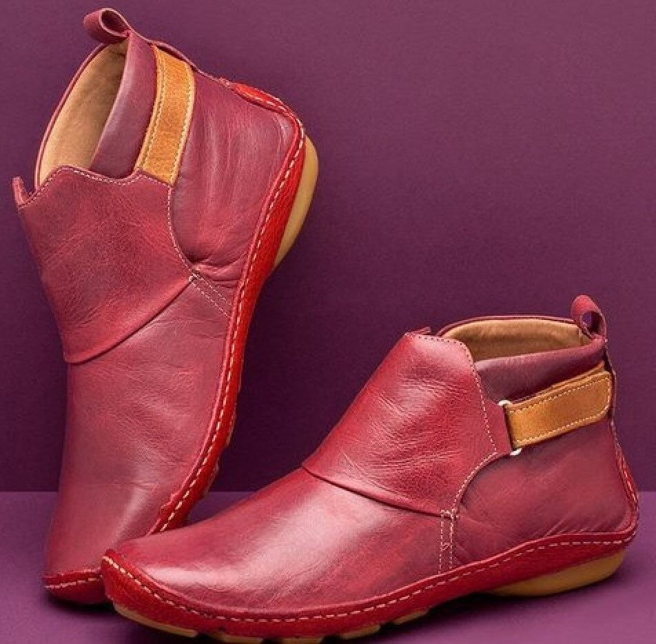 Margaux | Bottines Femme à Soutien Ergonomique Semelle Antidérapante - Rouge