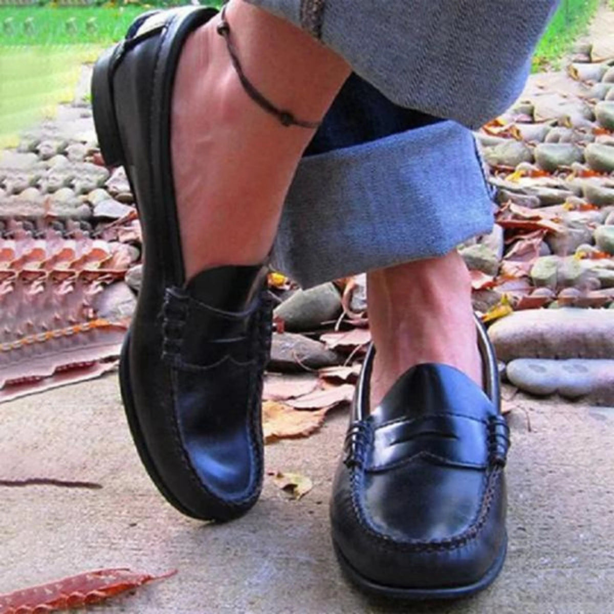 Margaux | Mocassins pour Femme Enfiler Minimaliste Design Épuré - Noir