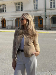 Margaux | Veste Femme Tweed à Motif Coupe Ajustée Boutonnage Classique - Unique