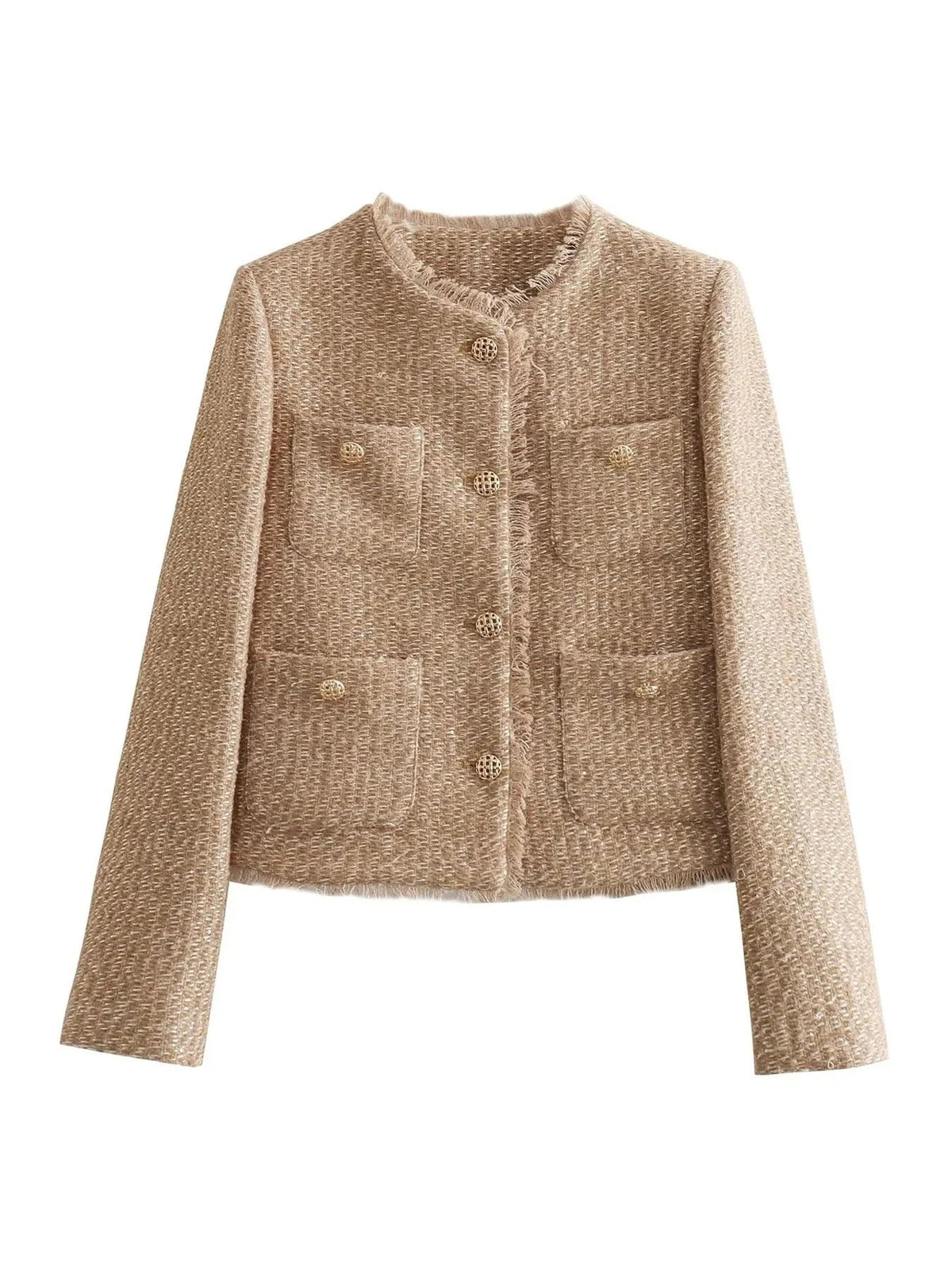 Margaux | Veste Femme Tweed à Motif Coupe Ajustée Boutonnage Classique - Unique
