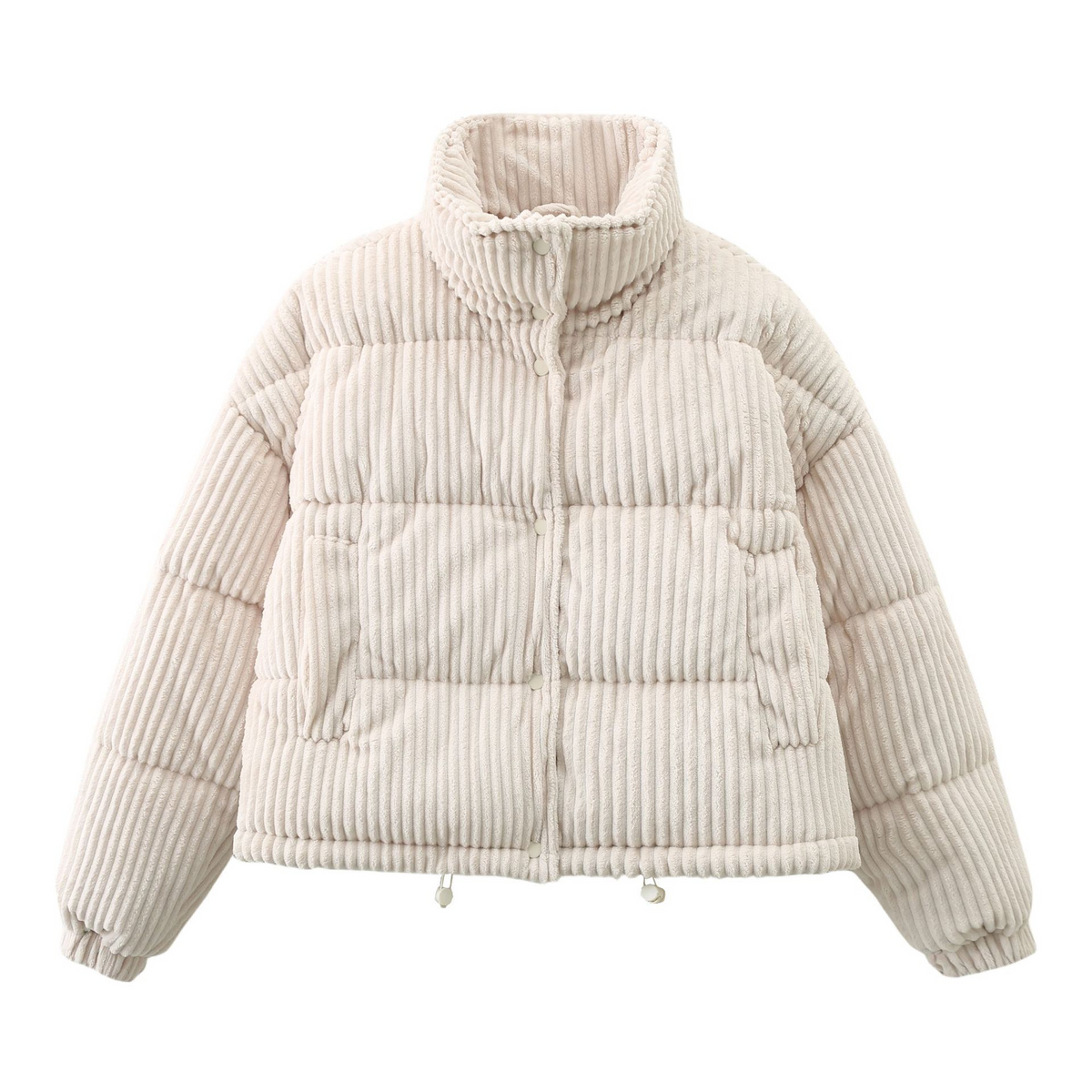 Maxime | Dames Doudoune Bombeur Cord Ample Doublure Satinée - Blanc