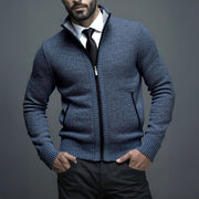 Maxime | Gilet Homme Rits Coupe Ajustée Tricot Structuré - Bleu