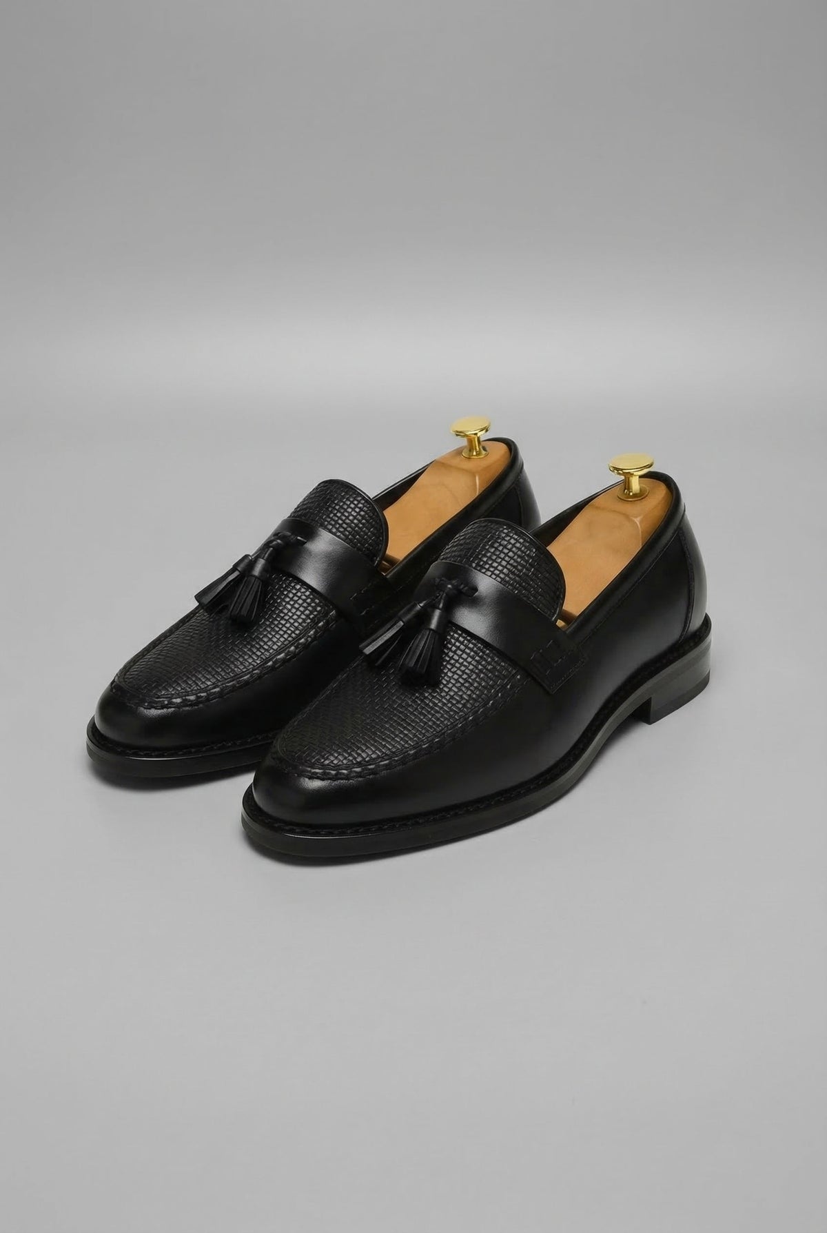 Maxime | Mocassin Homme Tressé Glands simili-cuir Enfiler Classique - Noir