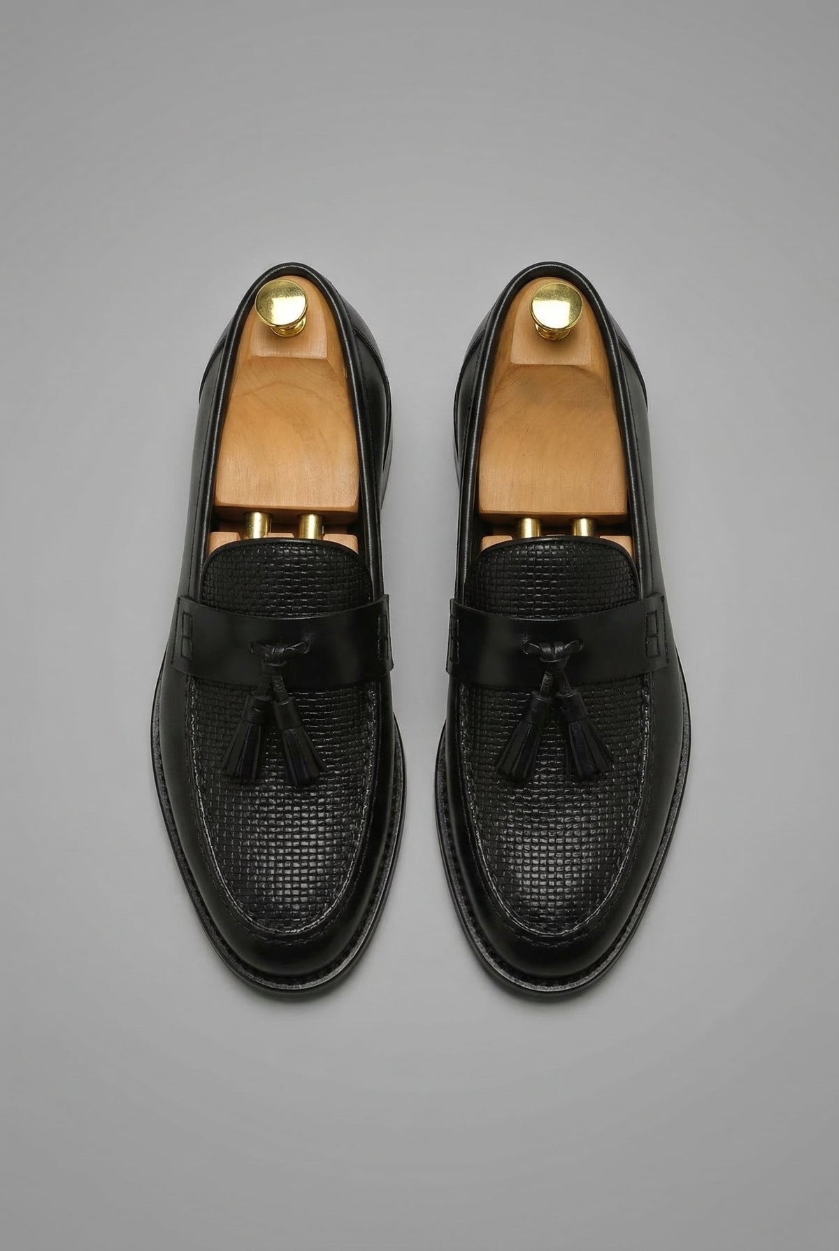 Maxime | Mocassin Homme Tressé Glands simili-cuir Enfiler Classique - Noir