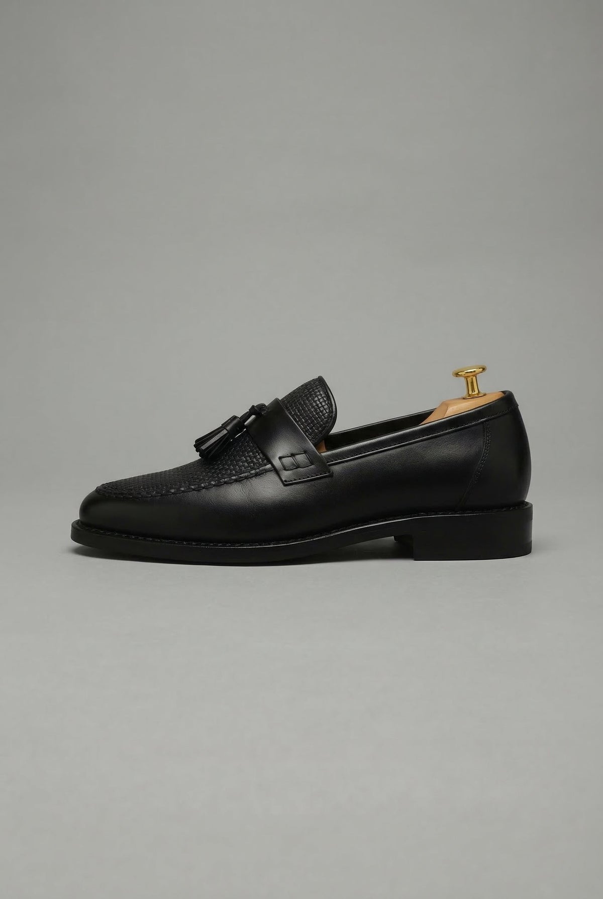 Maxime | Mocassin Homme Tressé Glands simili-cuir Enfiler Classique - Noir