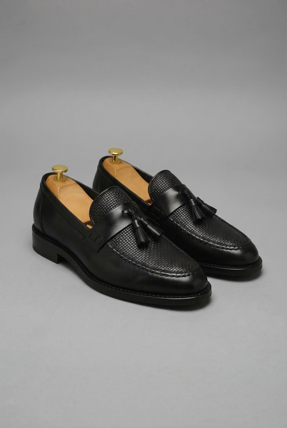 Maxime | Mocassin Homme Tressé Glands simili-cuir Enfiler Classique - Noir