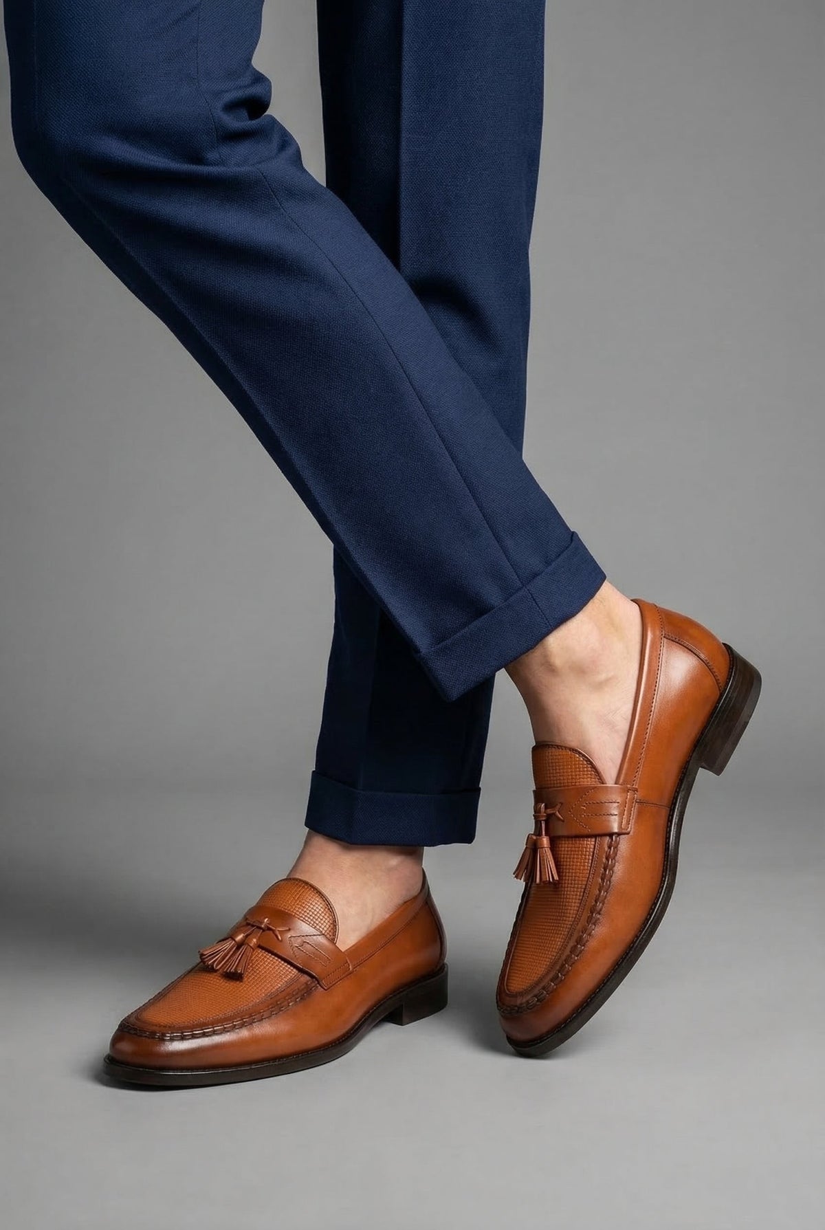 Maxime | Mocassin Homme Tressé Glands simili-cuir Enfiler Classique - Noir