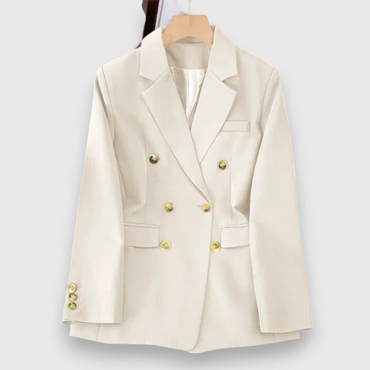 Mila | Blazer pour Femme Coupe Ample Monochromatique Intemporel - Crème