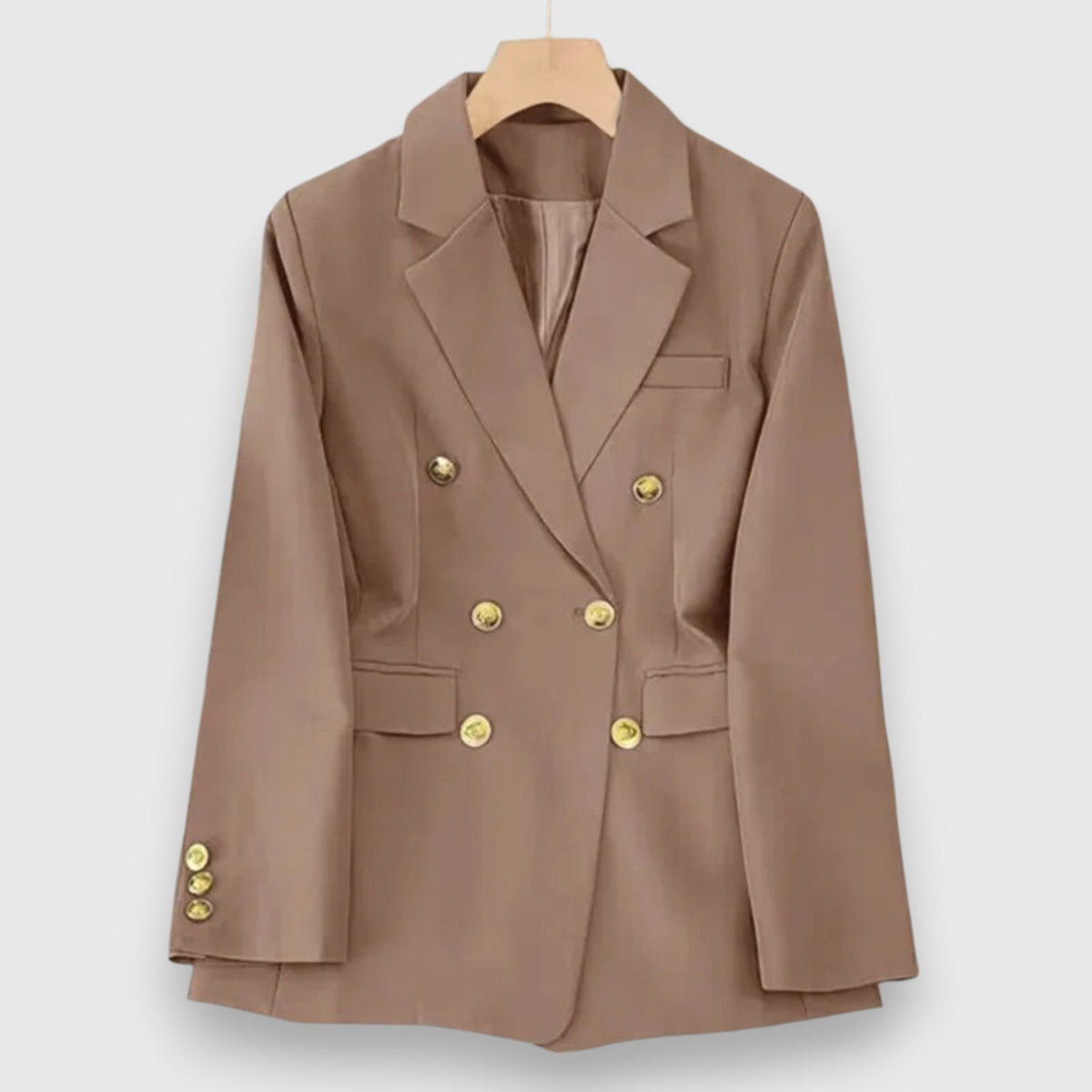 Mila | Blazer pour Femme Coupe Ample Monochromatique Intemporel - Marron