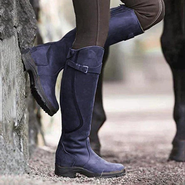 Mila | Bottes pour Femme simili-cuir Véritable Soutien Intégré Haute Tige - Bleu