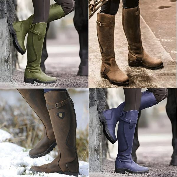 Mila | Bottes pour Femme simili-cuir Véritable Soutien Intégré Haute Tige - Marron Foncé