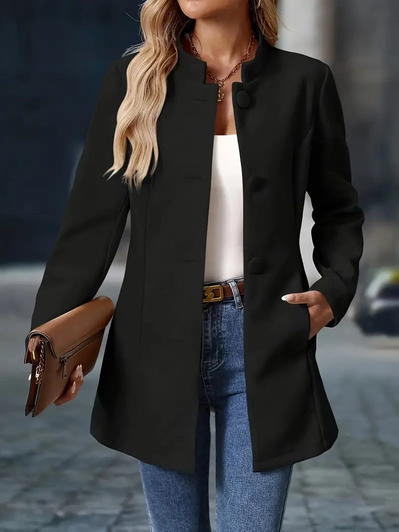 Mila | Manteau d'hiver pour Femme Coupe Longue Boutonnage Classique Manches Longues - Crème
