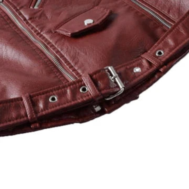 Mila | Veste Motard pour Femme simili-cuir Coupe Cintrée Fermeture Asymétrique - Blanc