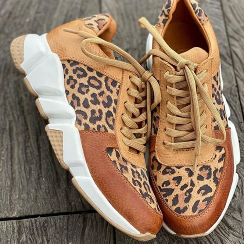 Nathan | Baskets Femme Motif Léopard Imprimé Décontracté - Unique