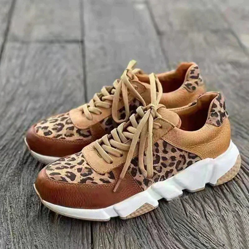 Nathan | Baskets Femme Motif Léopard Imprimé Décontracté - Unique
