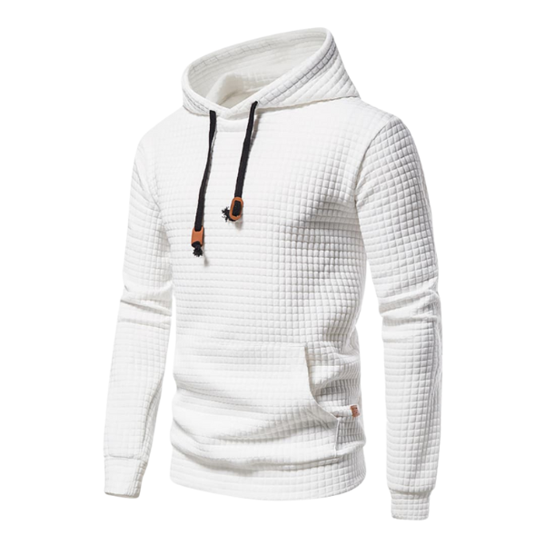 Nathan | Sweat pour Homme Capuche Réglable Poche Kangourou Coupe Décontractée - Blanc