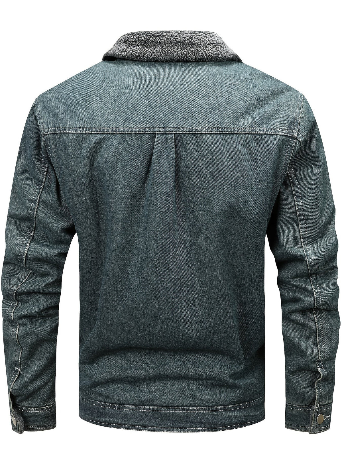 Nathan | Veste pour Homme Coton Unie Manches Longues Col à Revers - Bleu