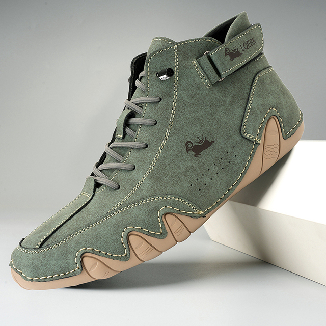 Nicolas | Chaussures Homme Minimalistes Coupe Ample Semelle Fine - Vert