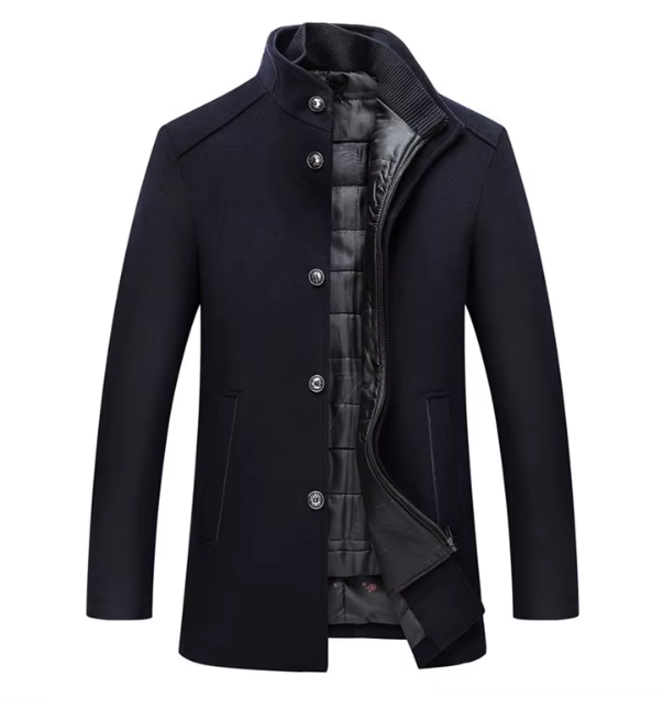 Nicolas | Pour Homme Veste Hivernale Matelassée Coupe Ajustée Doublure Motif - Bleu