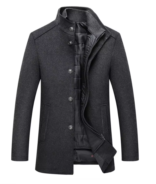 Nicolas | Pour Homme Veste Hivernale Matelassée Coupe Ajustée Doublure Motif - Gris