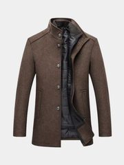 Nicolas | Pour Homme Veste Hivernale Matelassée Coupe Ajustée Doublure Motif - Marron