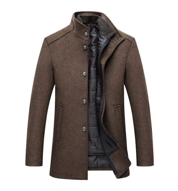 Nicolas | Pour Homme Veste Hivernale Matelassée Coupe Ajustée Doublure Motif - Marron