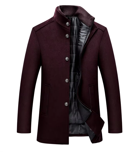 Nicolas | Pour Homme Veste Hivernale Matelassée Coupe Ajustée Doublure Motif - Marron
