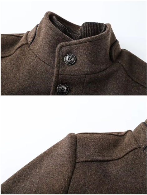 Nicolas | Pour Homme Veste Hivernale Matelassée Coupe Ajustée Doublure Motif - Marron