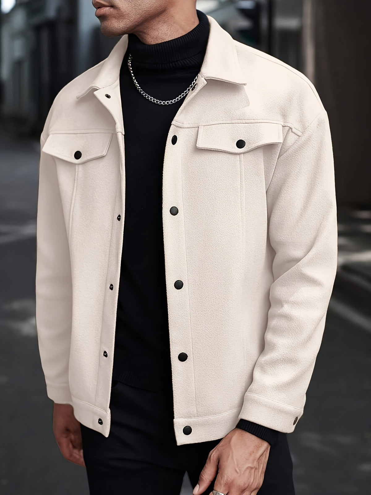Nicolas | Pour Homme Veste à Revers Coupe Soignée Fermeture Boutons-Pression - Abricot