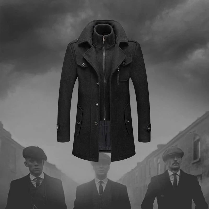 Nicolas | Veste d'Hiver Coupe Ample Intemporelle Boutons Discrets pour Femme - Gris