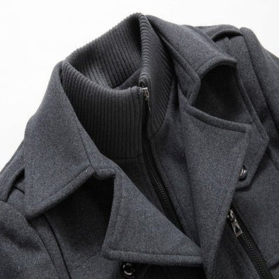 Nicolas | Veste d'Hiver Coupe Ample Intemporelle Boutons Discrets pour Femme - Gris