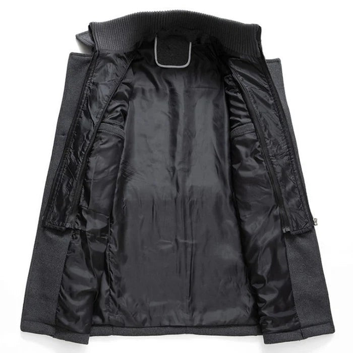 Nicolas | Veste d'Hiver Coupe Ample Intemporelle Boutons Discrets pour Femme - Gris