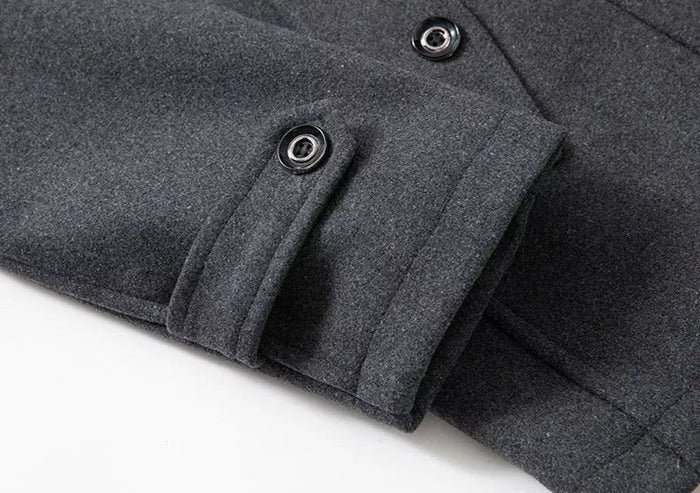 Nicolas | Veste d'Hiver Coupe Ample Intemporelle Boutons Discrets pour Femme - Gris