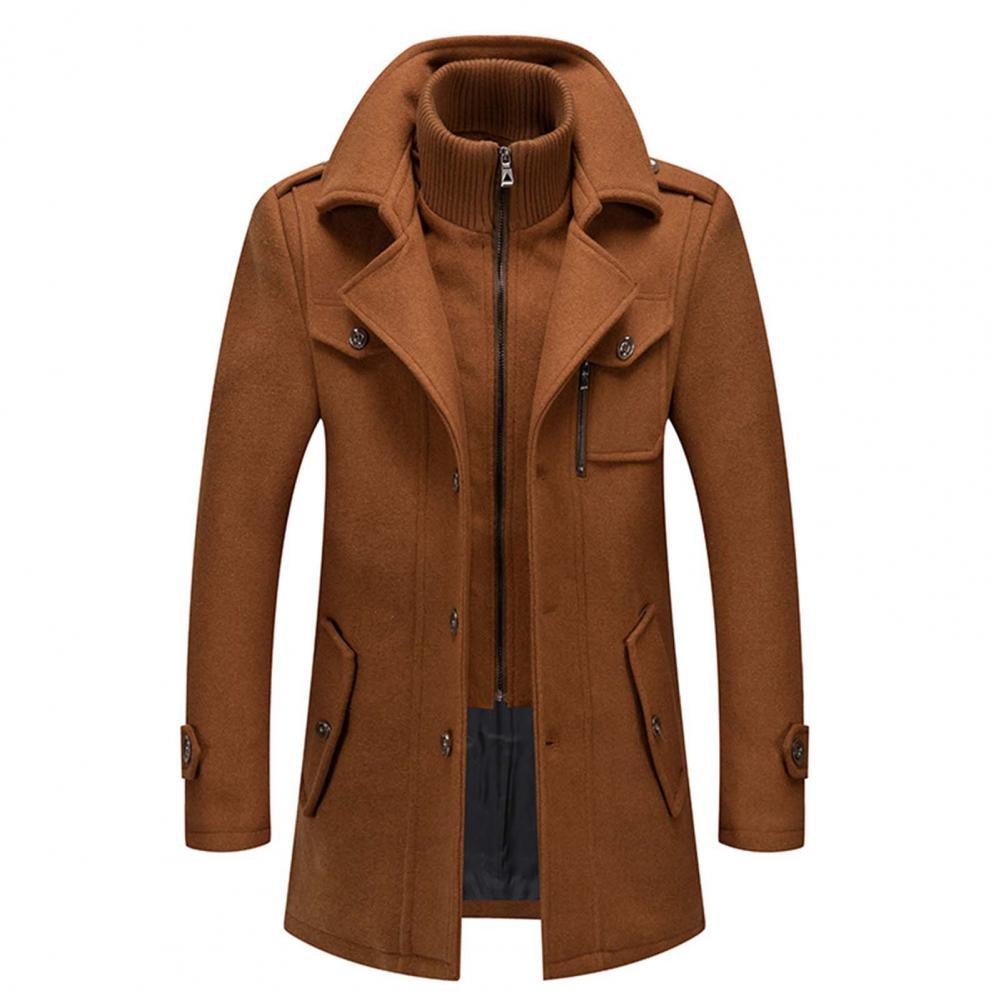 Nicolas | Veste d'Hiver Coupe Ample Intemporelle Boutons Discrets pour Femme - Marron