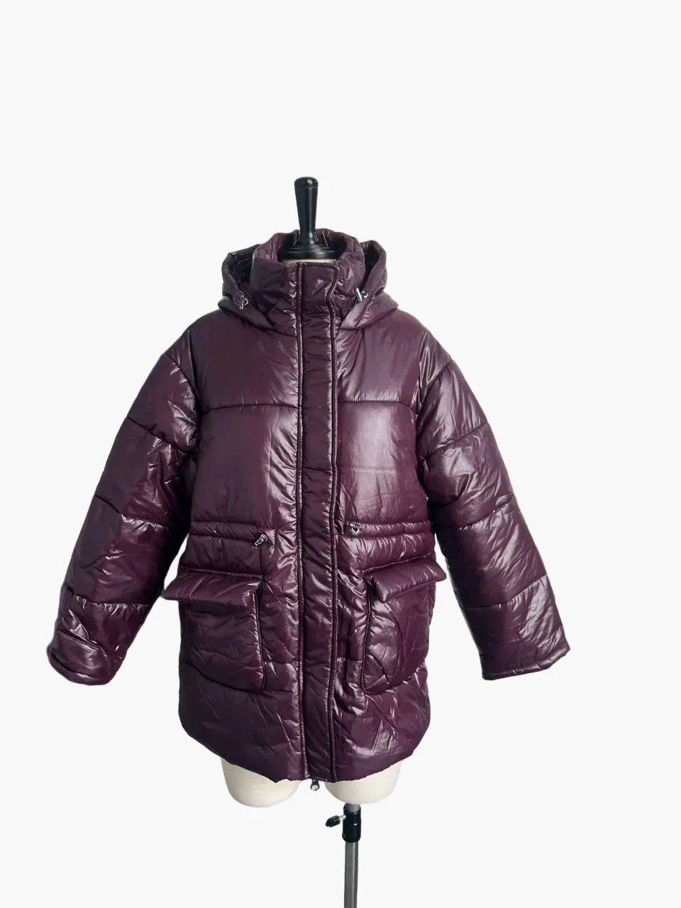 Noah | Dames Doudoune Cintrée Capuche Matelassée Coupe Ajustée - Rouge