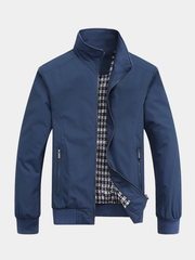 Noah | Veste Homme Maille Bomber Coupe Classique Fermeture Éclair - Bleu
