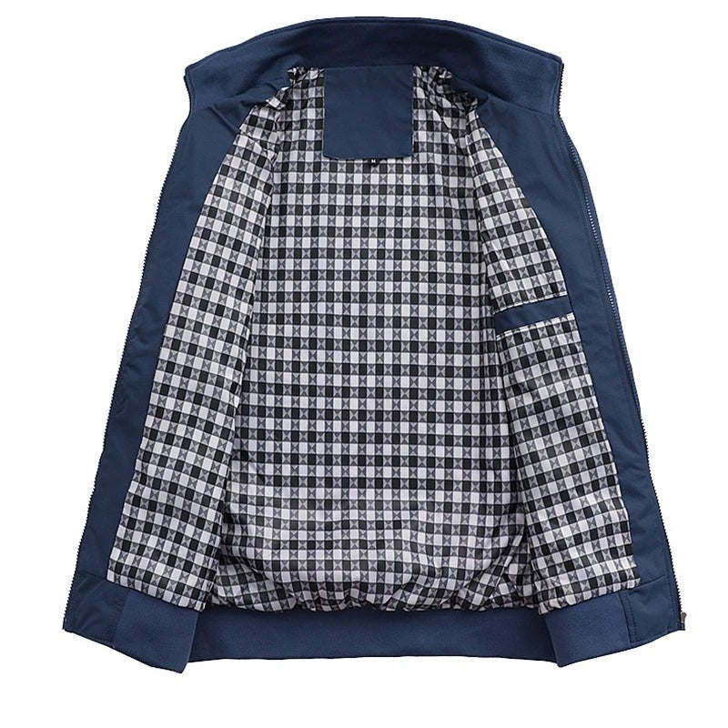 Noah | Veste Homme Maille Bomber Coupe Classique Fermeture Éclair - Bleu